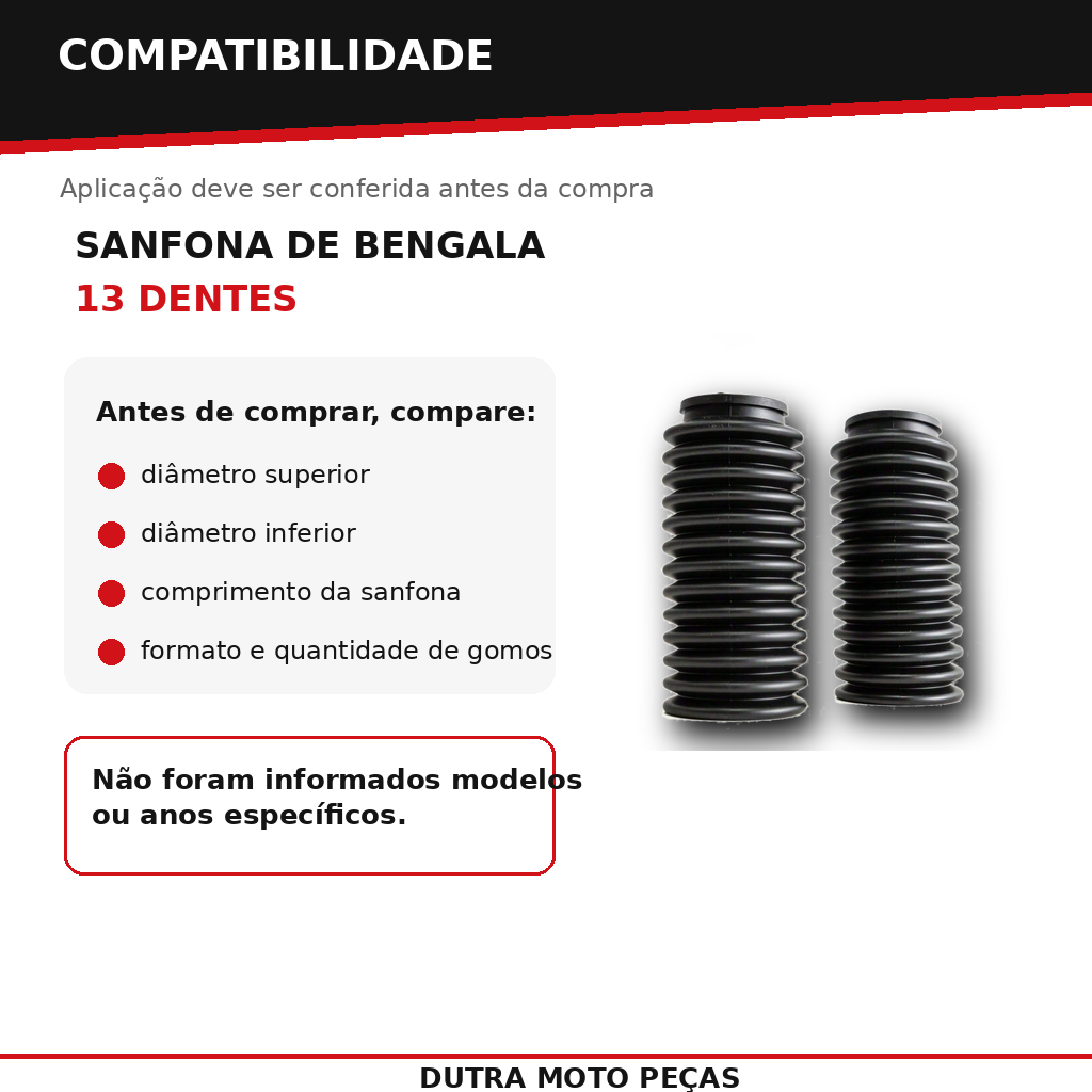 Sanfona de Bengala 13 Dentes Proteção da Suspensão CIRCUIT EQUIPMENT