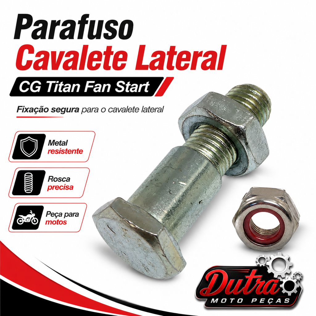 Parafuso Cavalete Descanso Lateral Honda CG 125 150 160 Titan Fan Start Pezinho