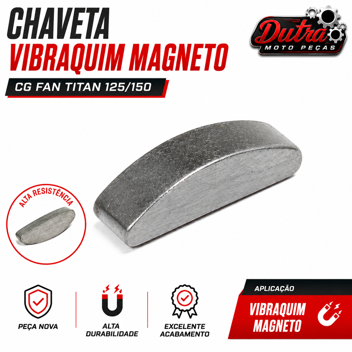 Chaveta Magneto Virabrequim Honda CG 125 150 Titan Fan Meia Lua Volante