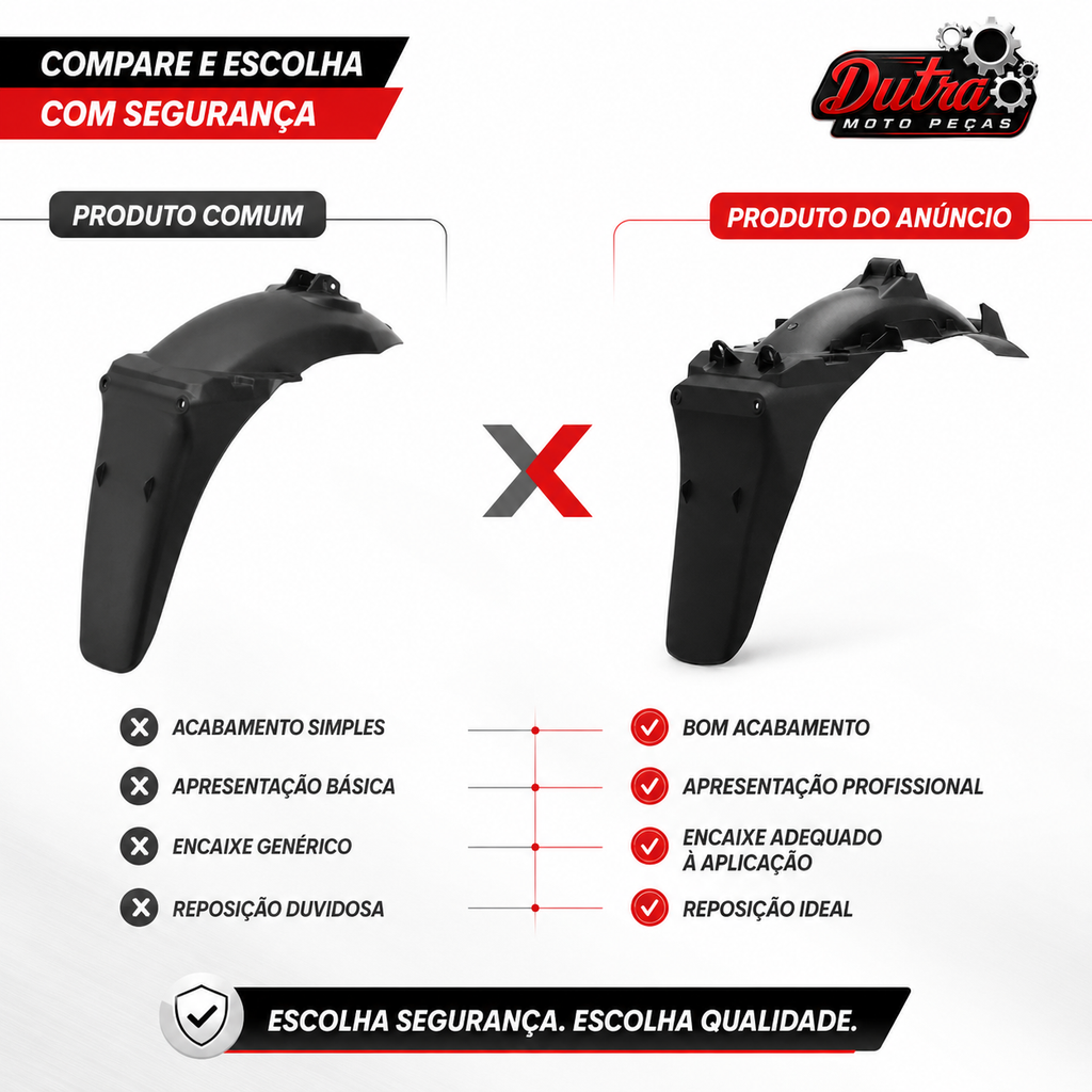 Paralama Traseiro Biz 100 1998 a 2005 Suporte de Placa Preto