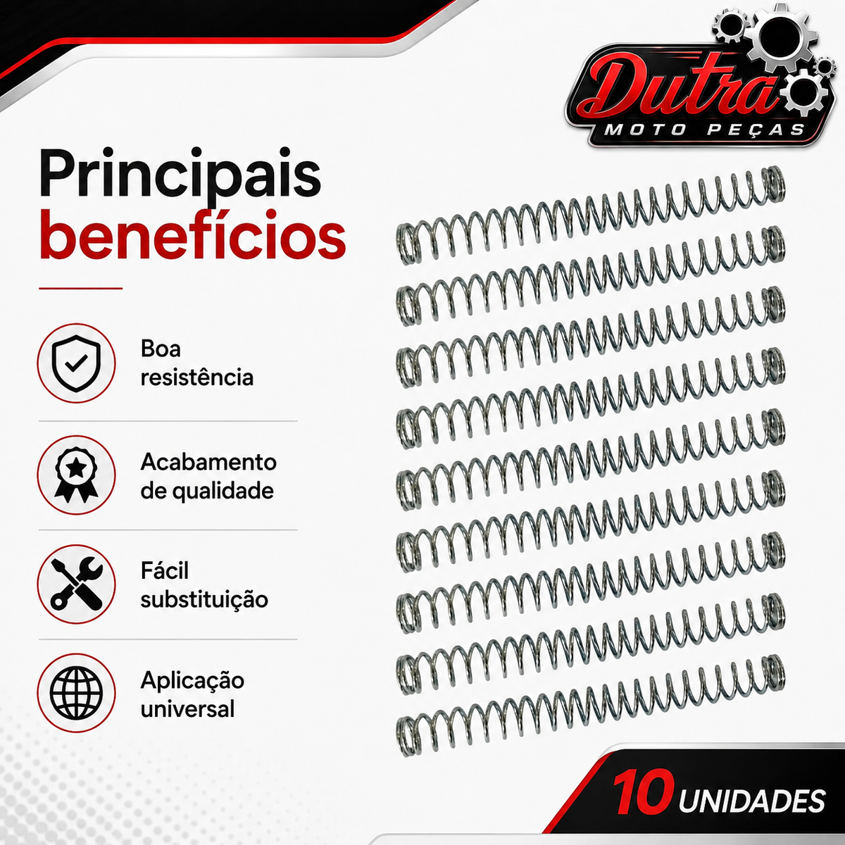 Kit 10 Molas Varão Vareta De Freio Universal Para Moto Modelo Original
