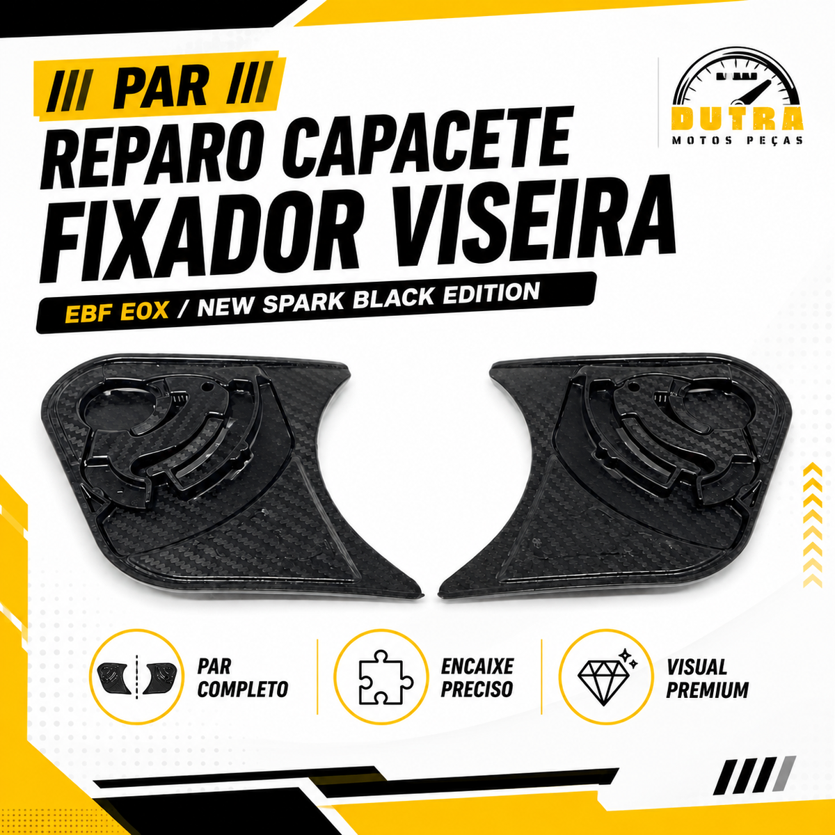Par Kit Reparo Fixador Viseira Capacete EBF E0X New Spark E17 Flash Black Edition Polivisor