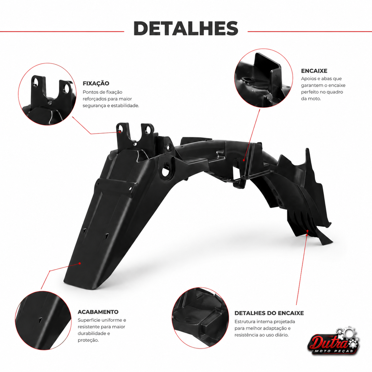 Paralama Traseiro Titan 150 2004 2005 2006 20072008 Preto