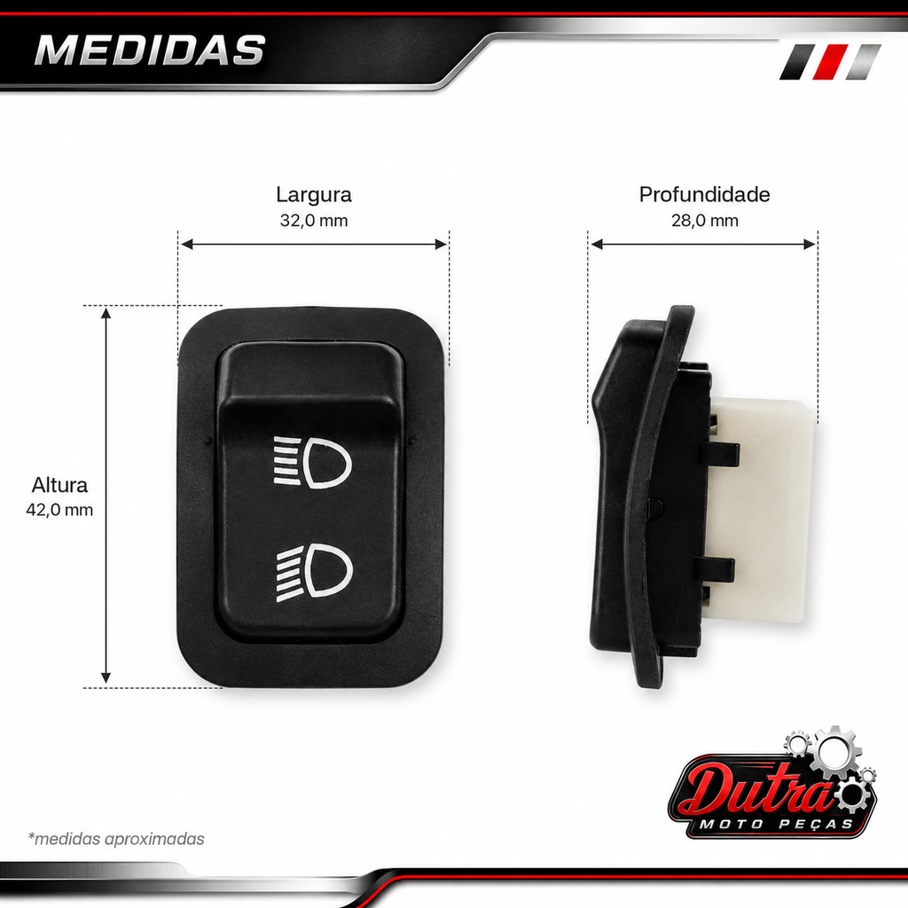 Interruptor Botão Luz Farol Alto Baixo Honda Biz 100 Biz 125 Chave Comando
