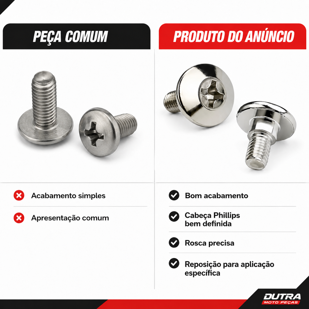 Kit 2 Parafusos Tampa Lateral Honda CG 125 Titan Fan 125 CG 150 Titan Twister