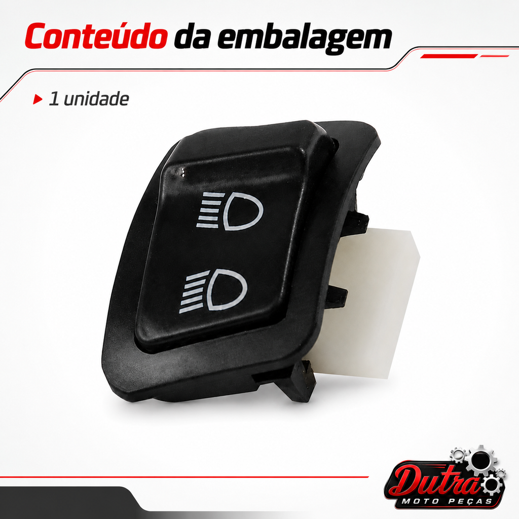 Botão Interruptor Farol Alto Baixo Honda Biz 125 2018 a 2023 Luz Alta Baixa