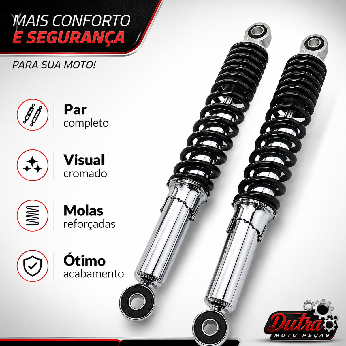 Par Amortecedor Traseiro Honda Biz 125 Biz 110i Pop 110i Padrão Modelo Original