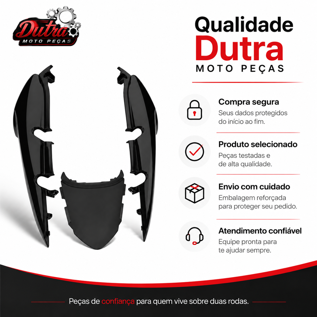 Rabeta Completa Honda Titan 150 Mix Fan 150 Preto 2009 a 2013 Carenagem Traseira