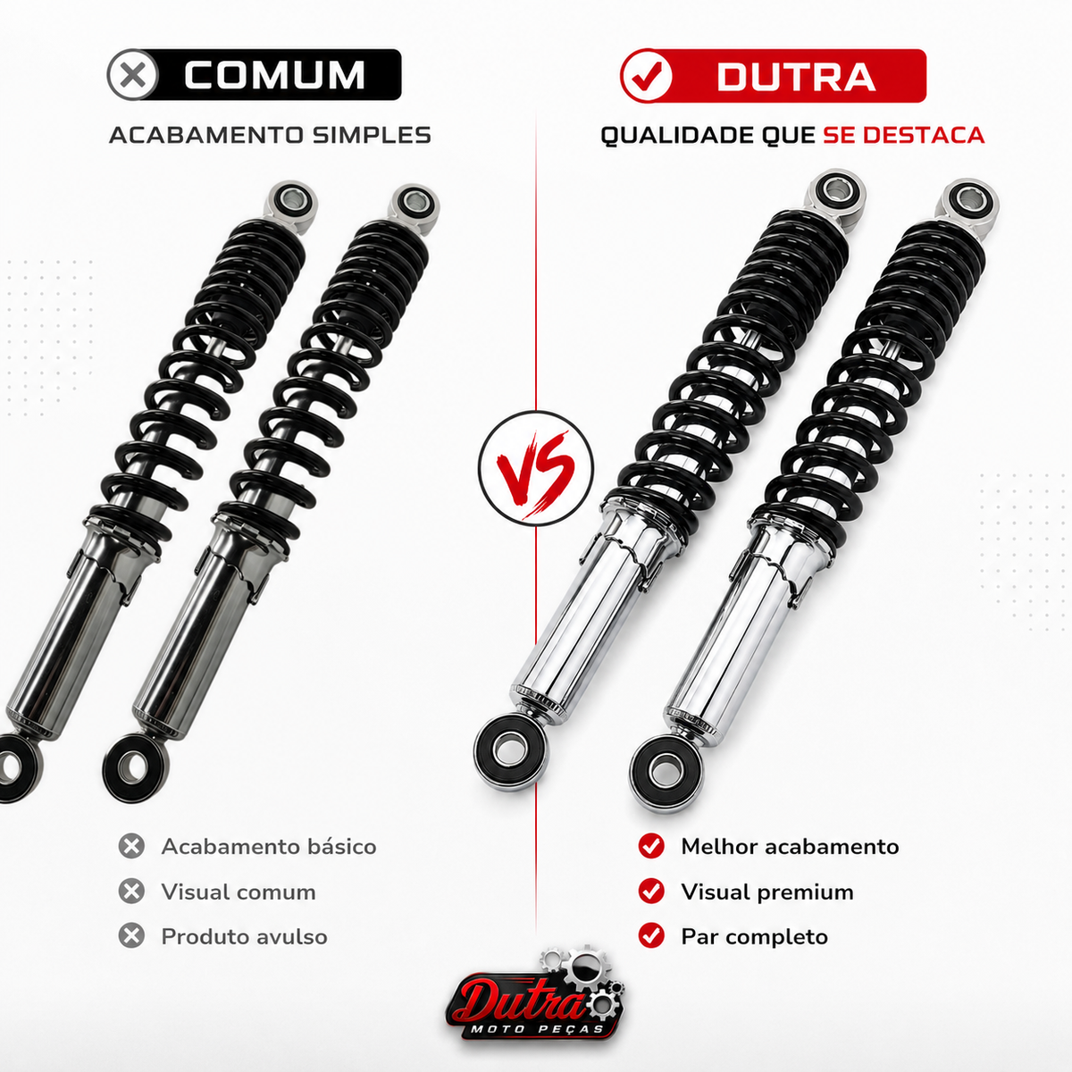Par Amortecedor Traseiro Honda Biz 125 Biz 110i Pop 110i Padrão Modelo Original