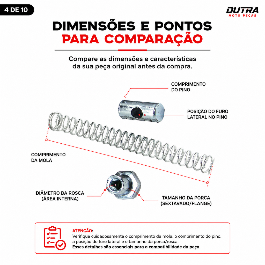 Kit Reparo Varão Vareta Freio Traseiro Honda CG Titan Fan 125 150 Completo