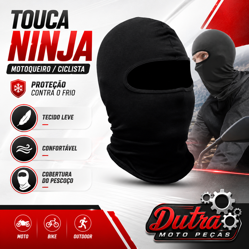 Touca Ninja Balaclava Motoqueiro Motoboy Ciclista Frio Inverno Moto Bike Unissex