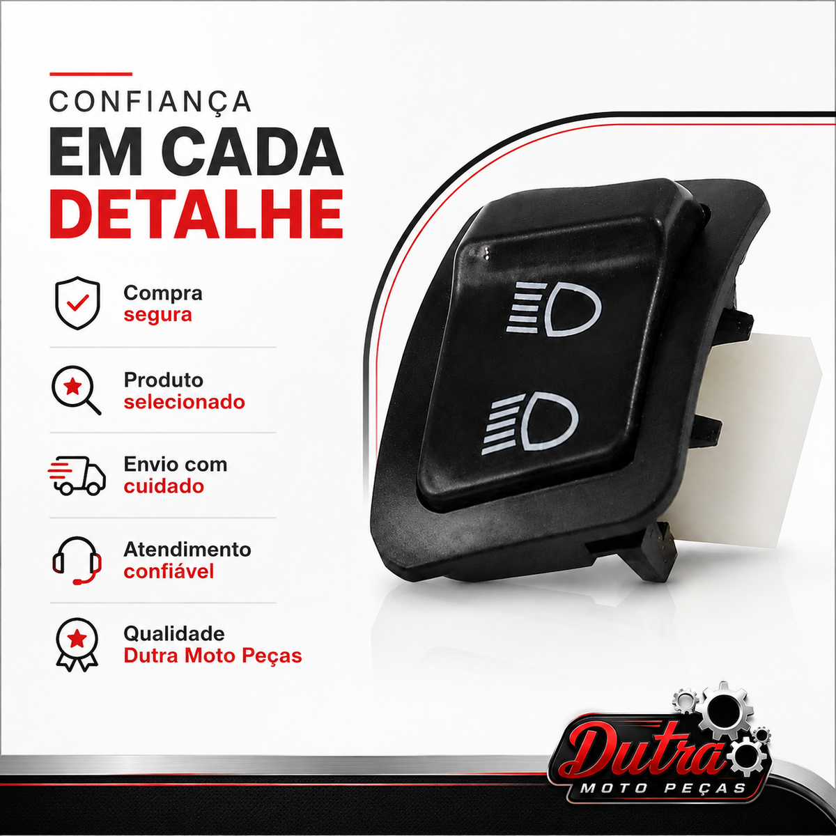 Botão Interruptor Farol Alto Baixo Honda Biz 125 2018 a 2023 Luz Alta Baixa