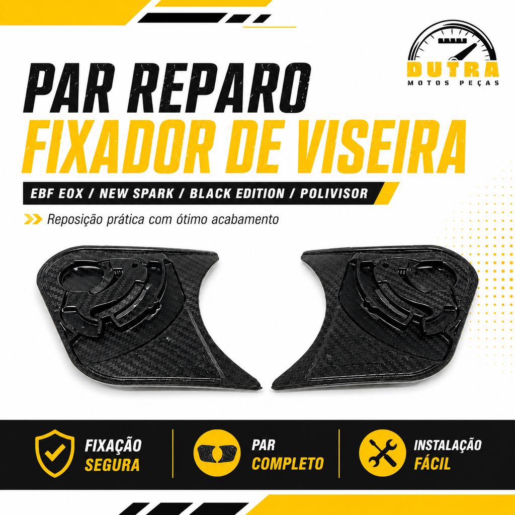 Par Kit Reparo Fixador Viseira Capacete EBF E0X New Spark E17 Flash Black Edition Polivisor
