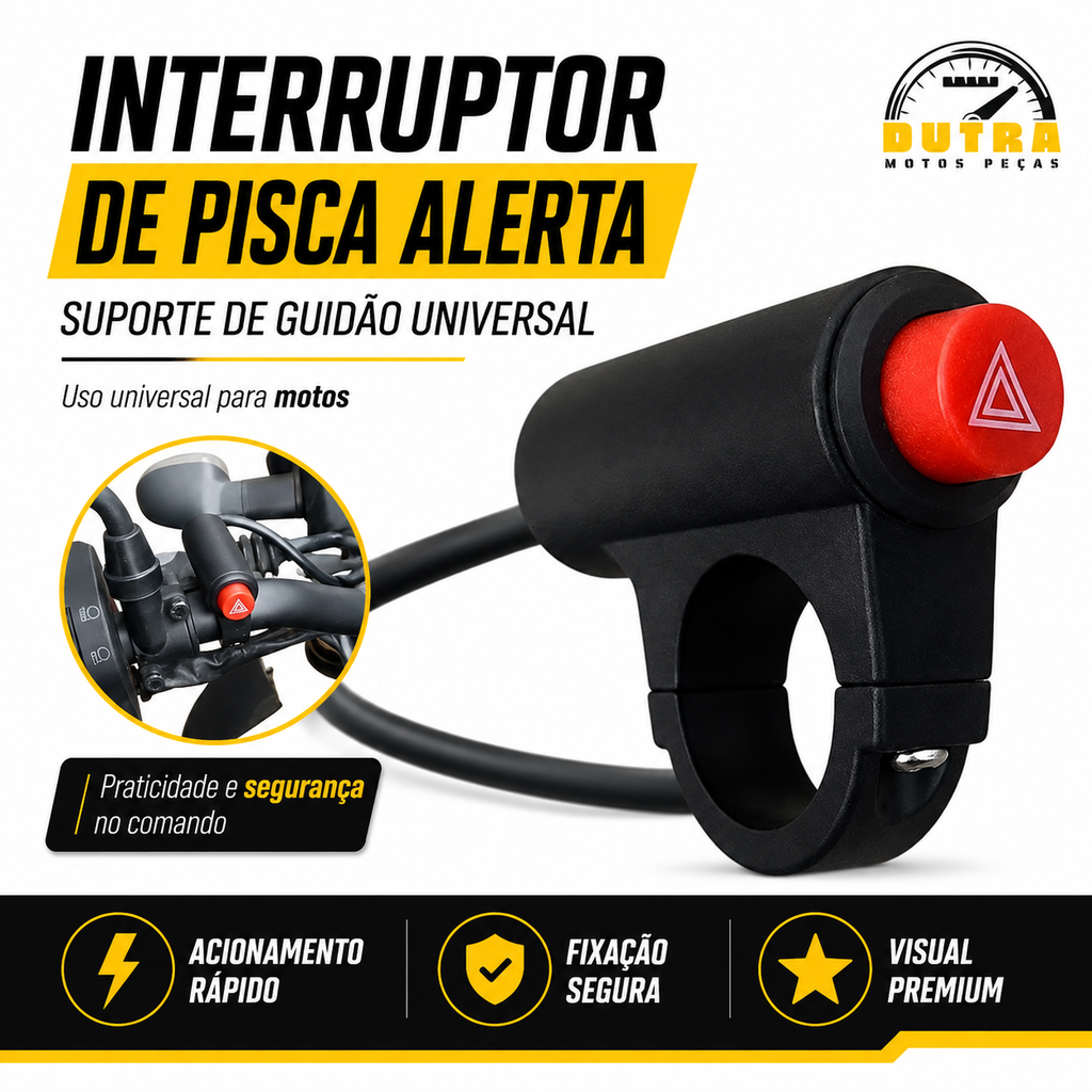 INTERRUPTOR DO PISCA ALERTA COM SUPORTE PARA FIXACAO UNIVERSAL