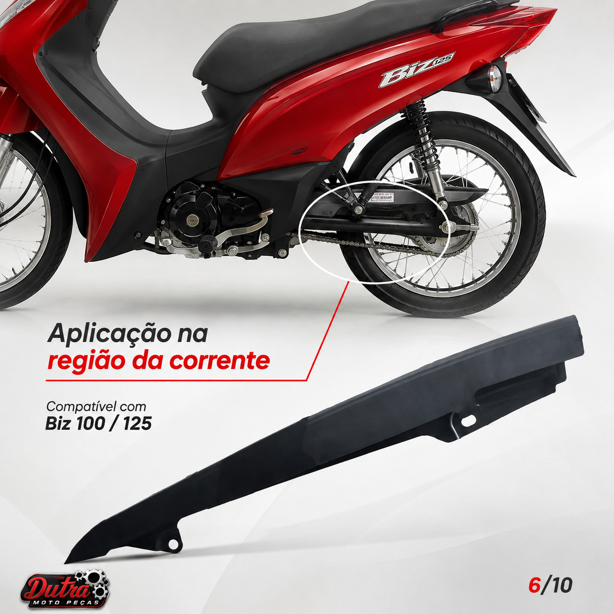 Protetor Capa Corrente Honda Biz 100 125 1998 a 2017 Porta Corrente