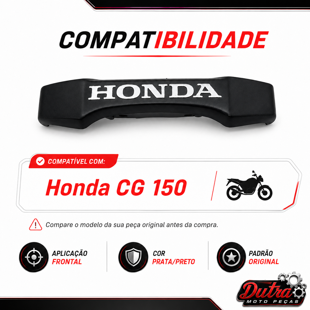 Emblema Frontal Titan 150 2004 a 2008 Fan 150 2009 a 2013 Prata