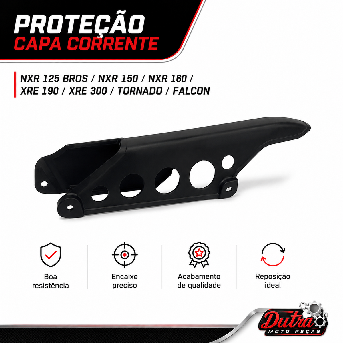 Proteção Capa Corrente Nxr 125 Bros /Nxr 150 / 160 Xre 190 300 Nx 400 Tornado Acessórios Para Motos