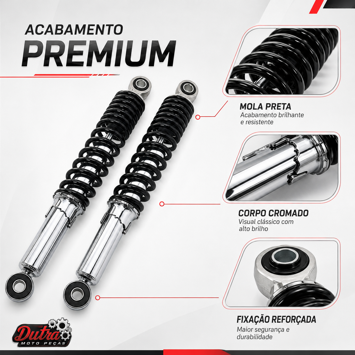 Par Amortecedor Traseiro Honda Biz 125 Biz 110i Pop 110i Padrão Modelo Original