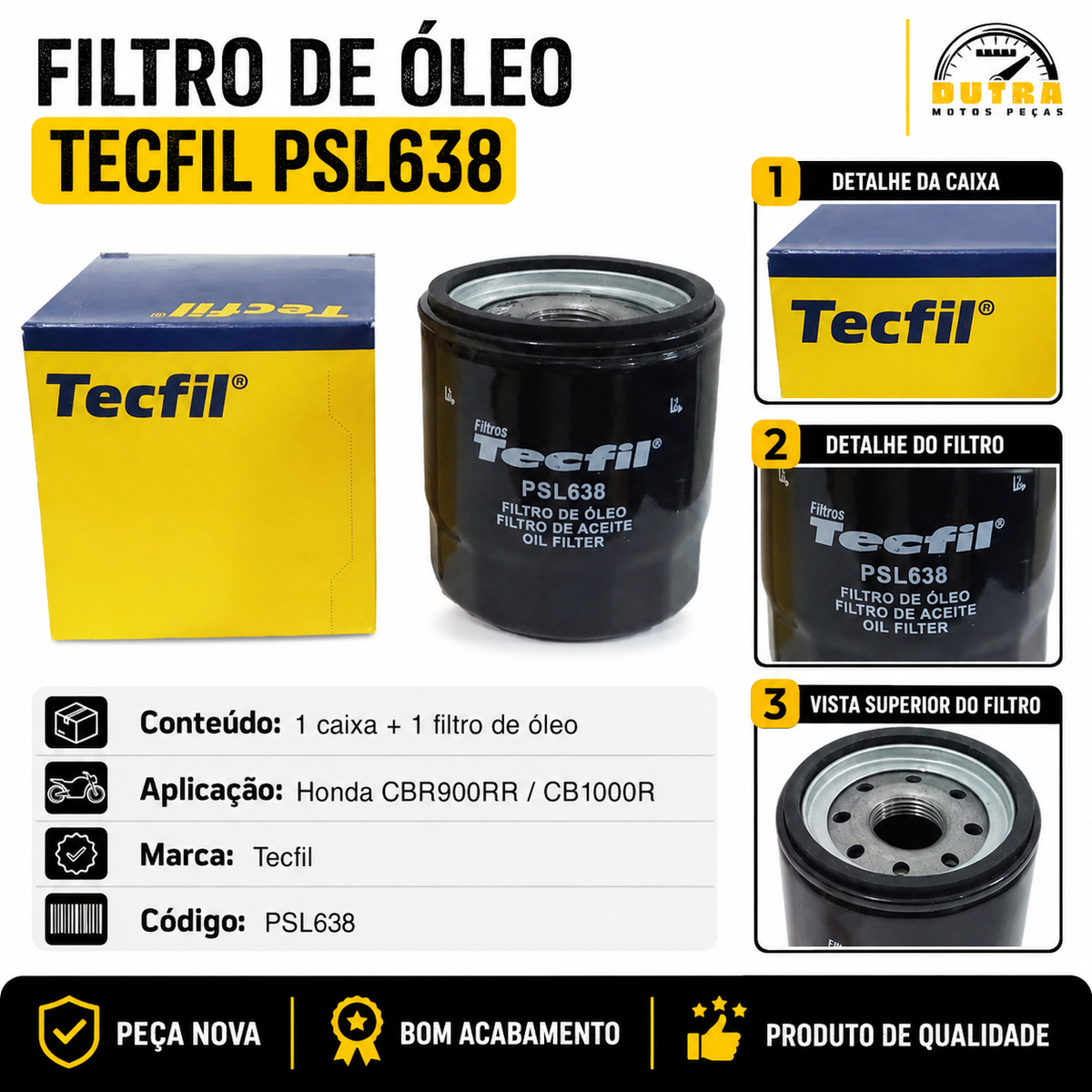 Filtro Óleo Mahle OC1019 Kawasaki Ninja 300 400 650 Z300 Z400 Z650 Versys 300 ER5 ER6N Vulcan 500 650
