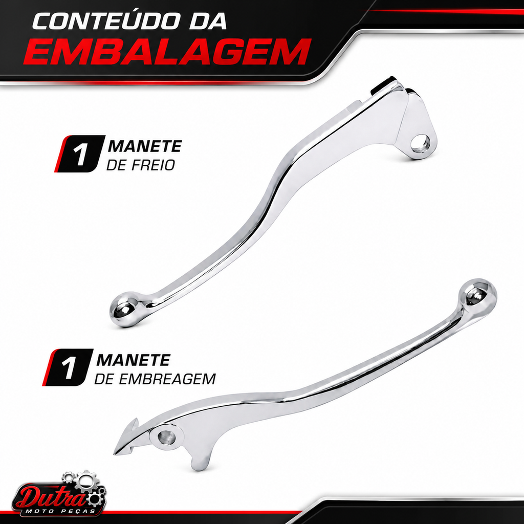 Par Manete freio Embreagem Xtz250 Tenere 250 Fazer 250 Lander 2009 em diant à Disco Polido