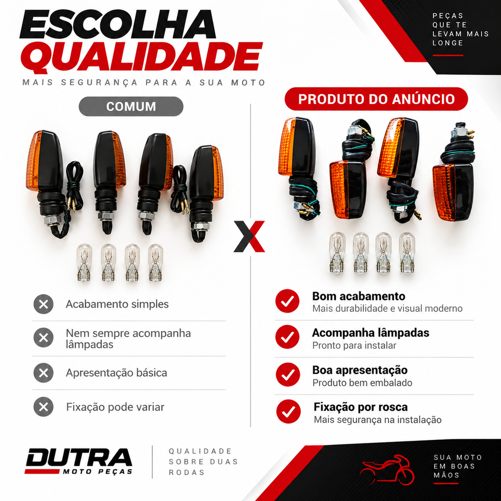 04 Piscas Seta Com Lâmpada Modelo Honda Mini Cg 150 Twister Cb300