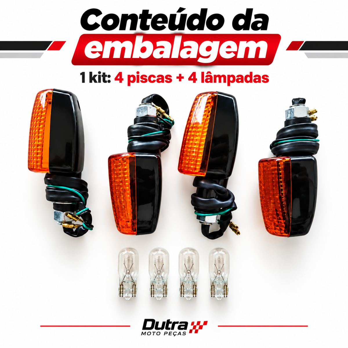 04 Piscas Seta Com Lâmpada Modelo Honda Mini Cg 150 Twister Cb300