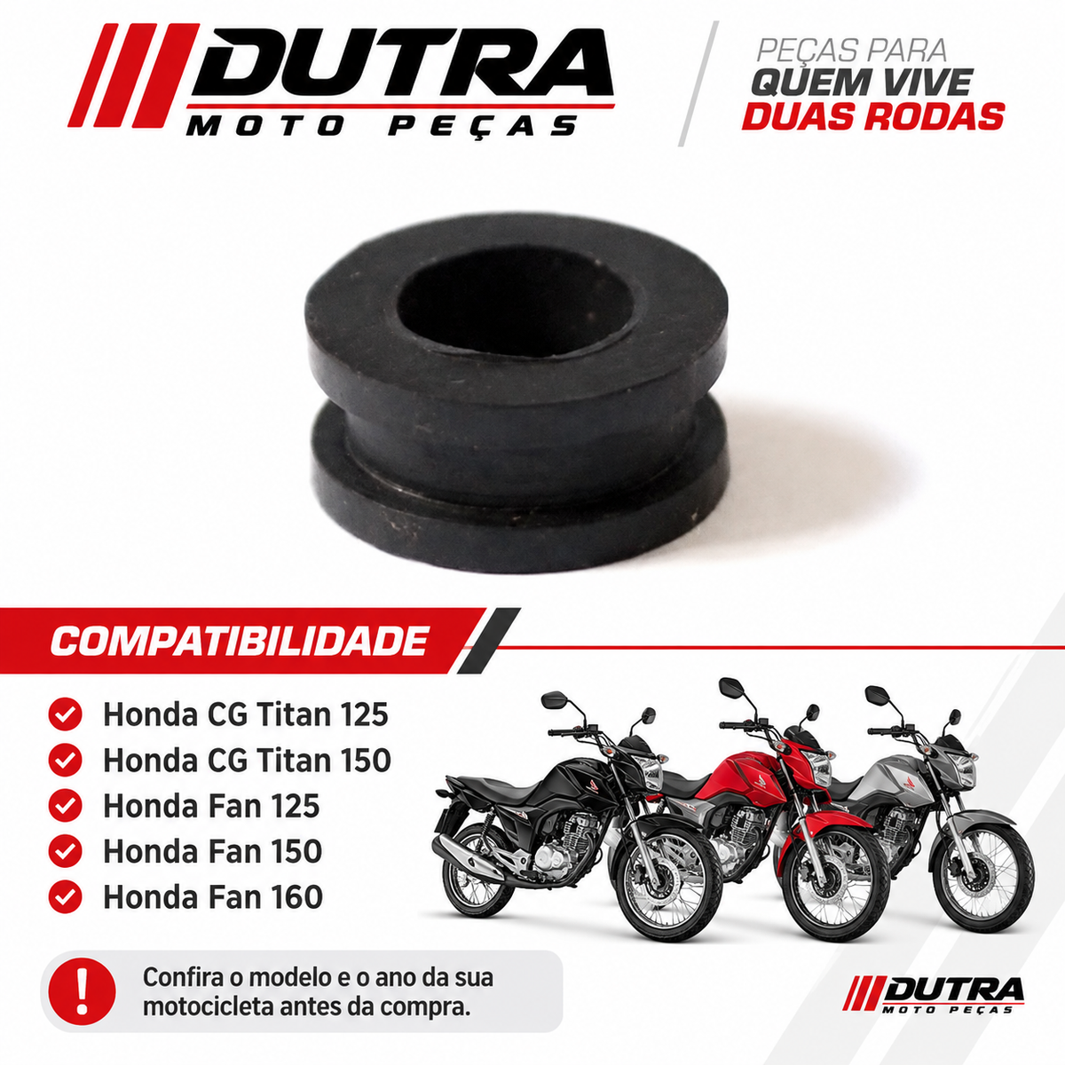Borracha Fixação Paralama Dianteiro Cg Titan Fan150 125 160
