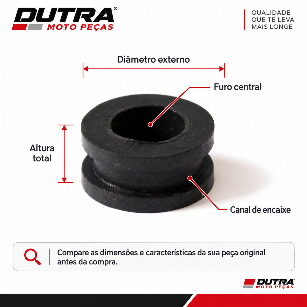 Borracha Fixação Paralama Dianteiro Cg Titan Fan150 125 160