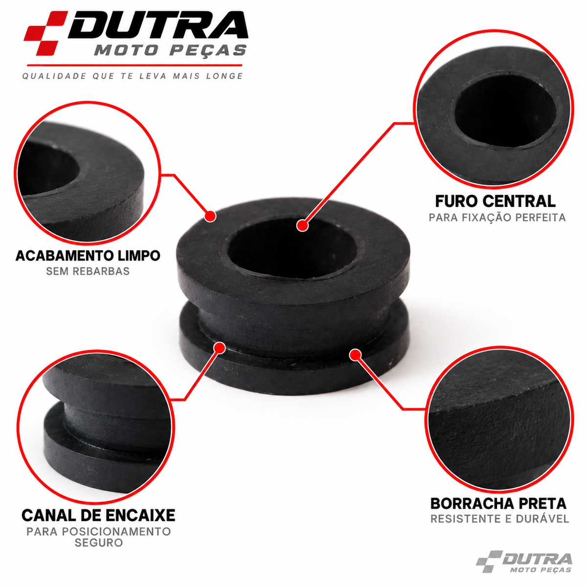 Borracha Fixação Paralama Dianteiro Cg Titan Fan150 125 160
