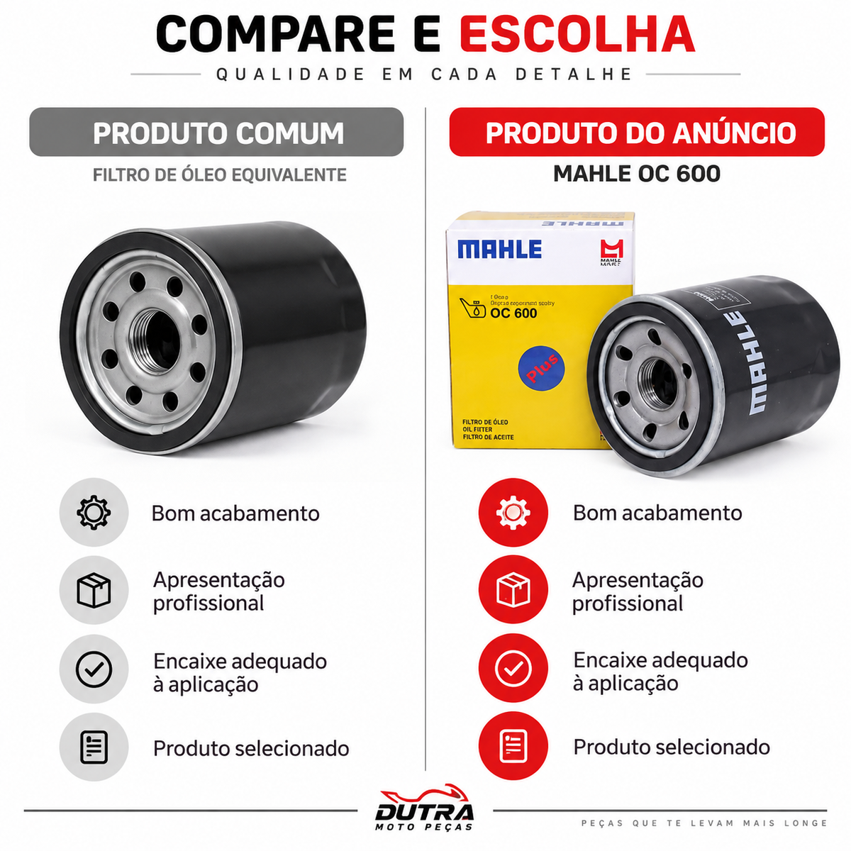 Filtro De Óleo Moto Mahle OC1019 Hornet 600/kawasaki Er6n/cb 500