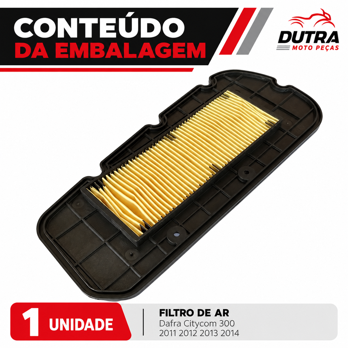 Filtro De Ar Dafra Citycom 300 2011 2012 2013 2014