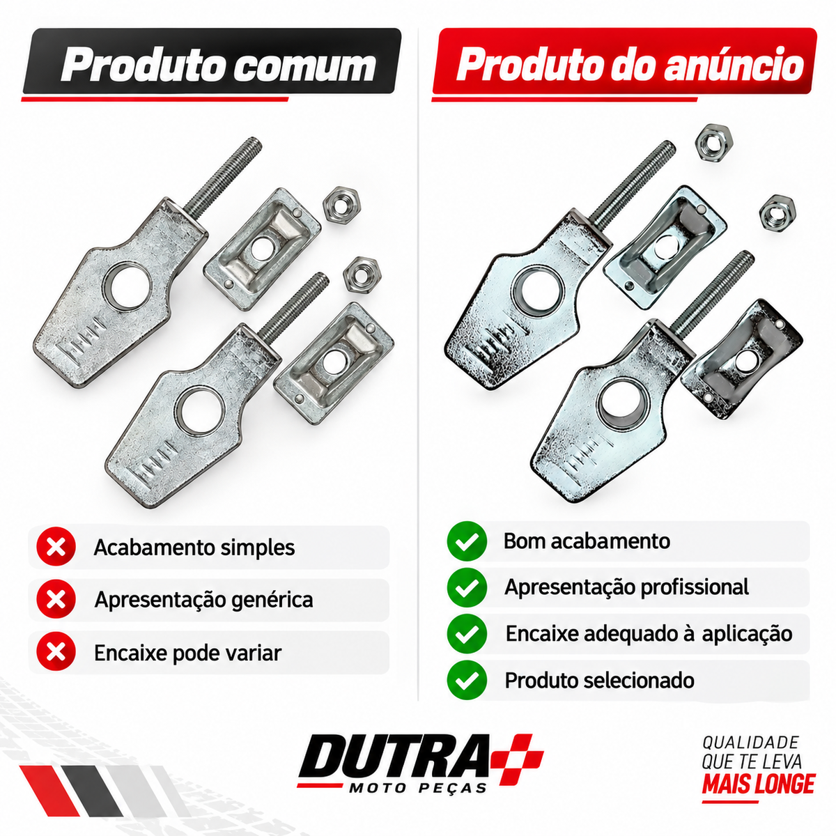 Placa Chapinha Esticador Corrente Honda Bros 125 150 160 XRE