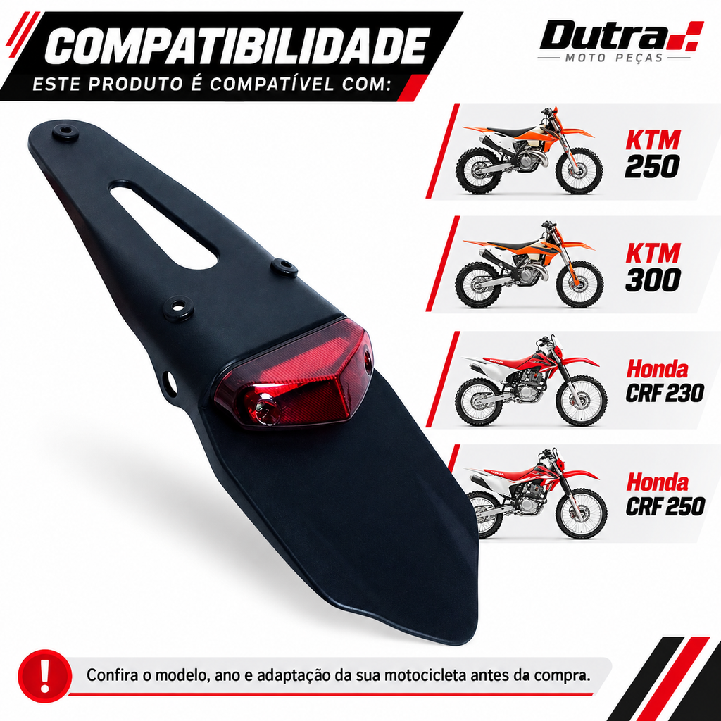 Lanterna Led Motocross Ktm 250 300 / Crf 230 250 Traseira