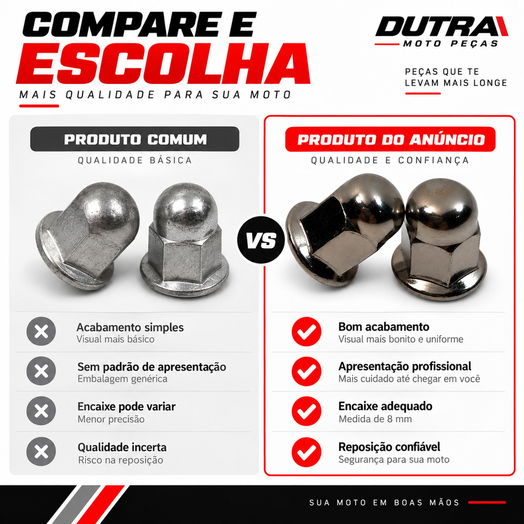 PAR PORCA CEGA FIXAR ESCAPE 8MM FAN 125 150 160 TITAN FAN 150 04-12 START BROS CB300 TWISTER TORNADO