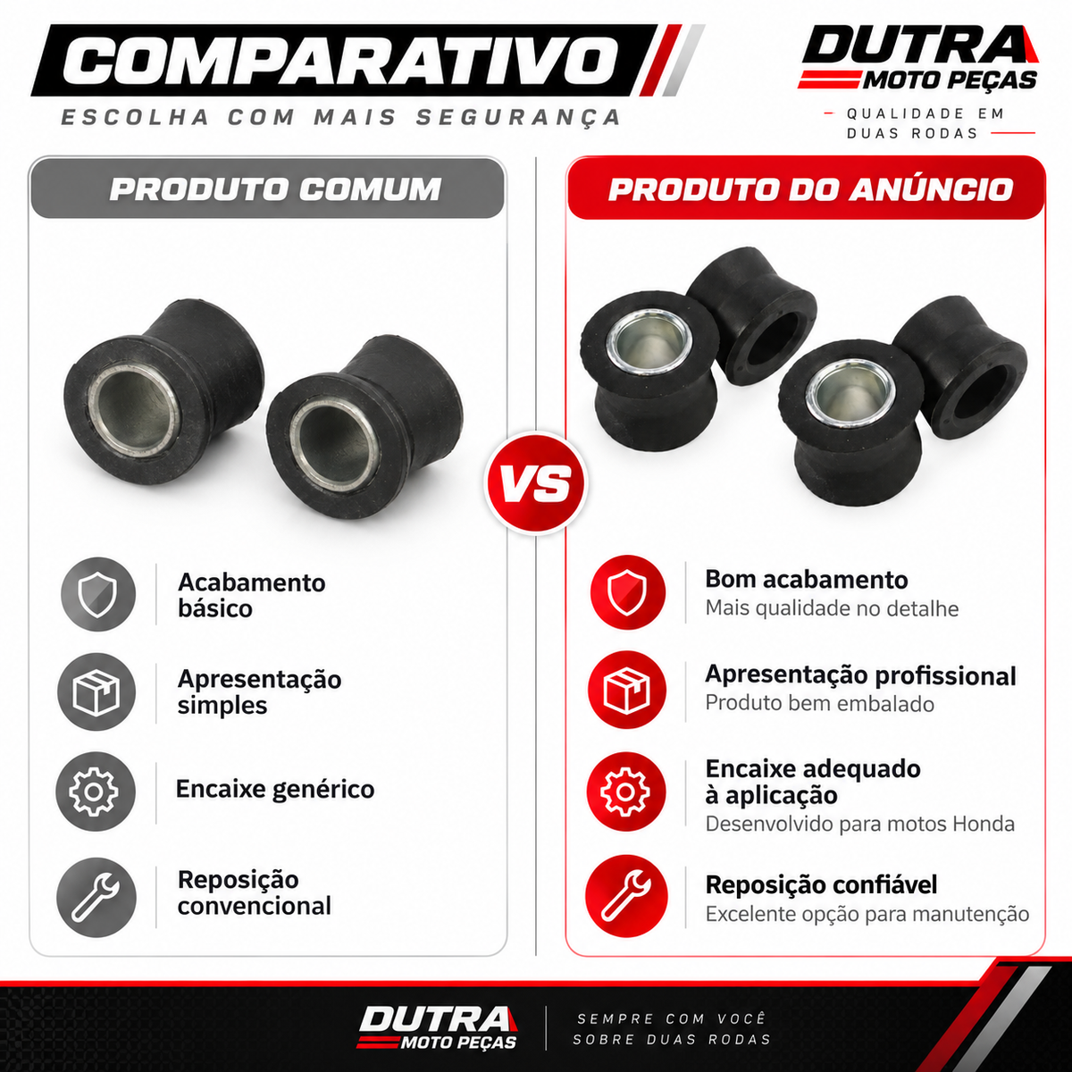 Kit Reparo Bucha amortecedorHonda Titan 125 Ks Es Fan Titan 150