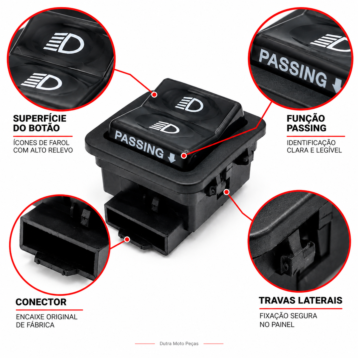 Botão Interruptor Farol Alto Baixo Burgman AN 125i 2005 Até 2015