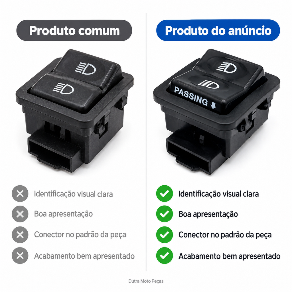 Botão Interruptor Farol Alto Baixo Burgman AN 125i 2005 Até 2015