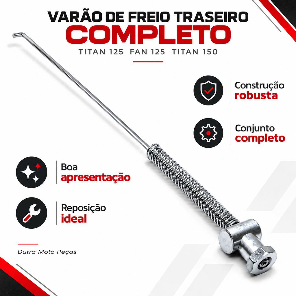 Varão de Freio Traseiro Completo Titan 125 Fan 125 Titan 150