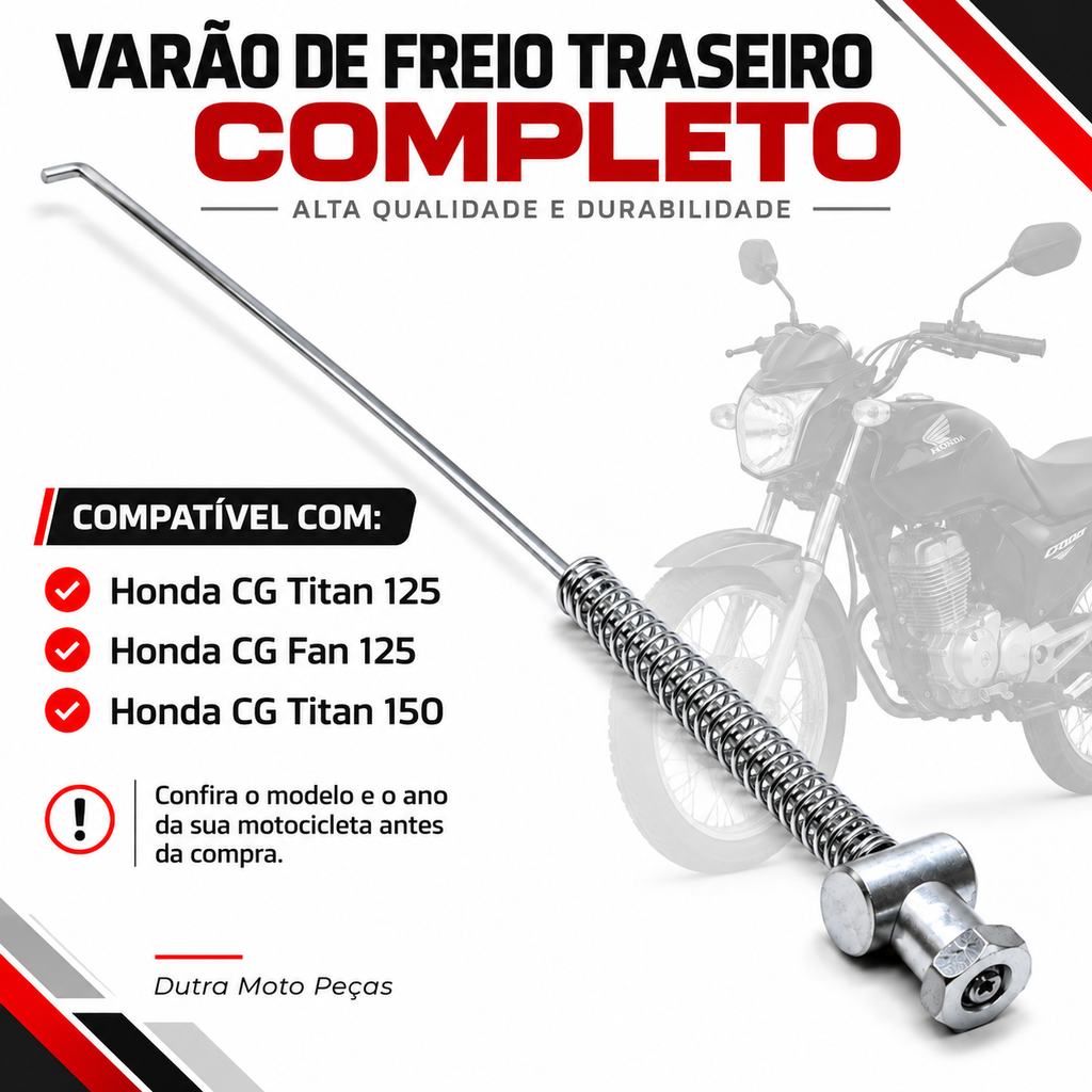 Varão de Freio Traseiro Completo Titan 125 Fan 125 Titan 150