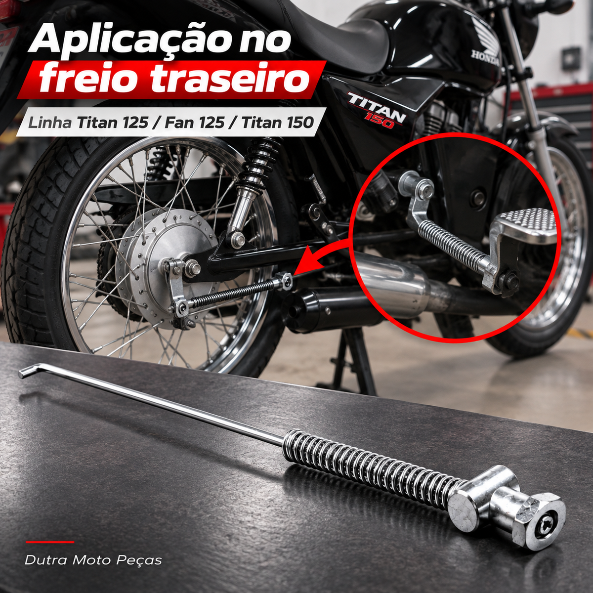 Varão de Freio Traseiro Completo Titan 125 Fan 125 Titan 150