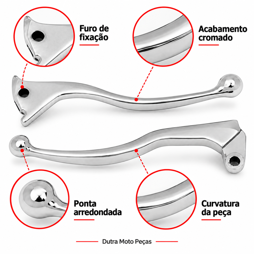 Manete Freio Cromado Xt660 Maçanetas Par Freio Embreagem