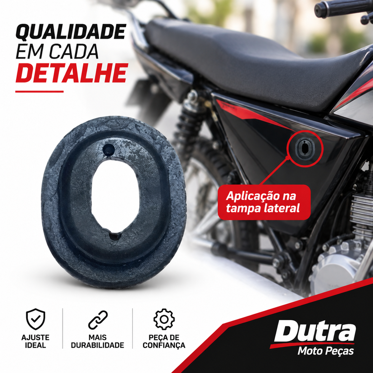 Borracha Tampa Lateral Fazer/titan/falcon/sahara (UNIDADE)