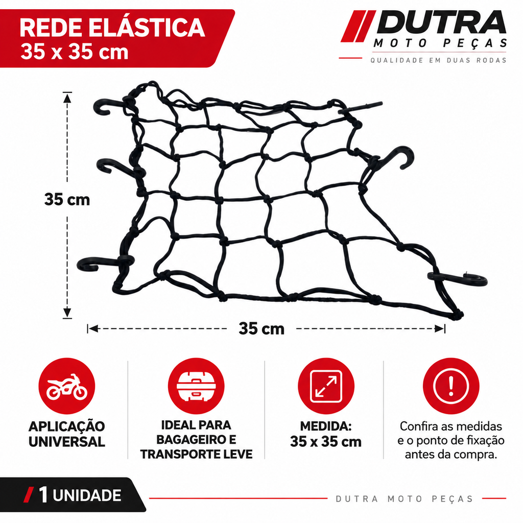 Uma Rede Elastica 35 x 35 cm