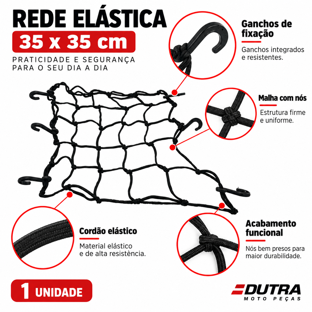 Uma Rede Elastica 35 x 35 cm