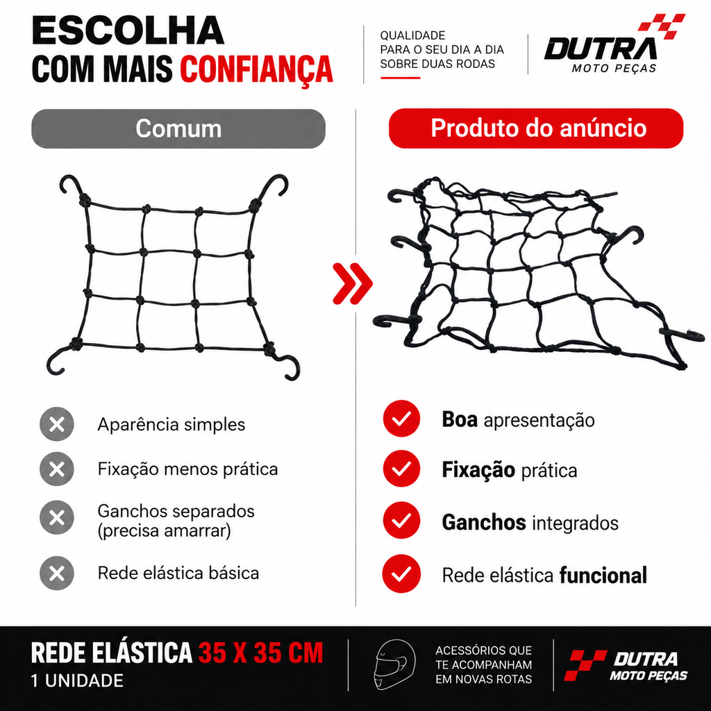 Uma Rede Elastica 35 x 35 cm