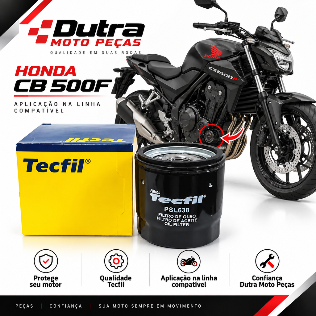Filtro De Óleo Mahle OC1019 Metal Leve Honda Cb 500f 2019 A 2020