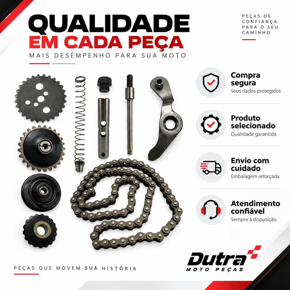 Tensor Corrente Comando 10 PEÇA MOBY/ SKY 50/ XY / TRAXX/ STAR / SHINERAY/ PHOENUIX / JET 50