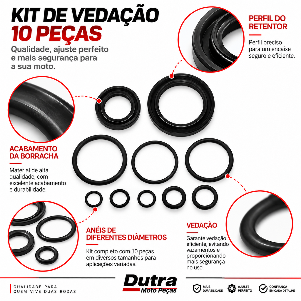 Anel Kit Vedacao Mesa Magneto Com Retentor Biz100 Es