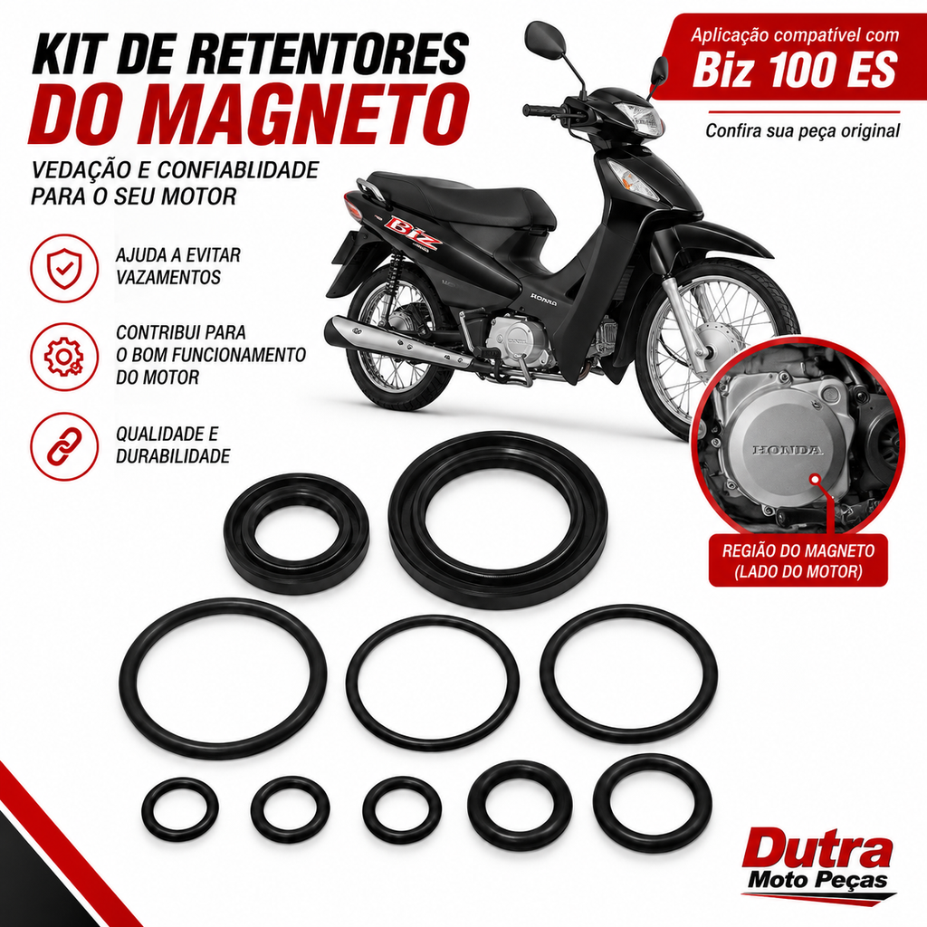 Anel Kit Vedacao Mesa Magneto Com Retentor Biz100 Es
