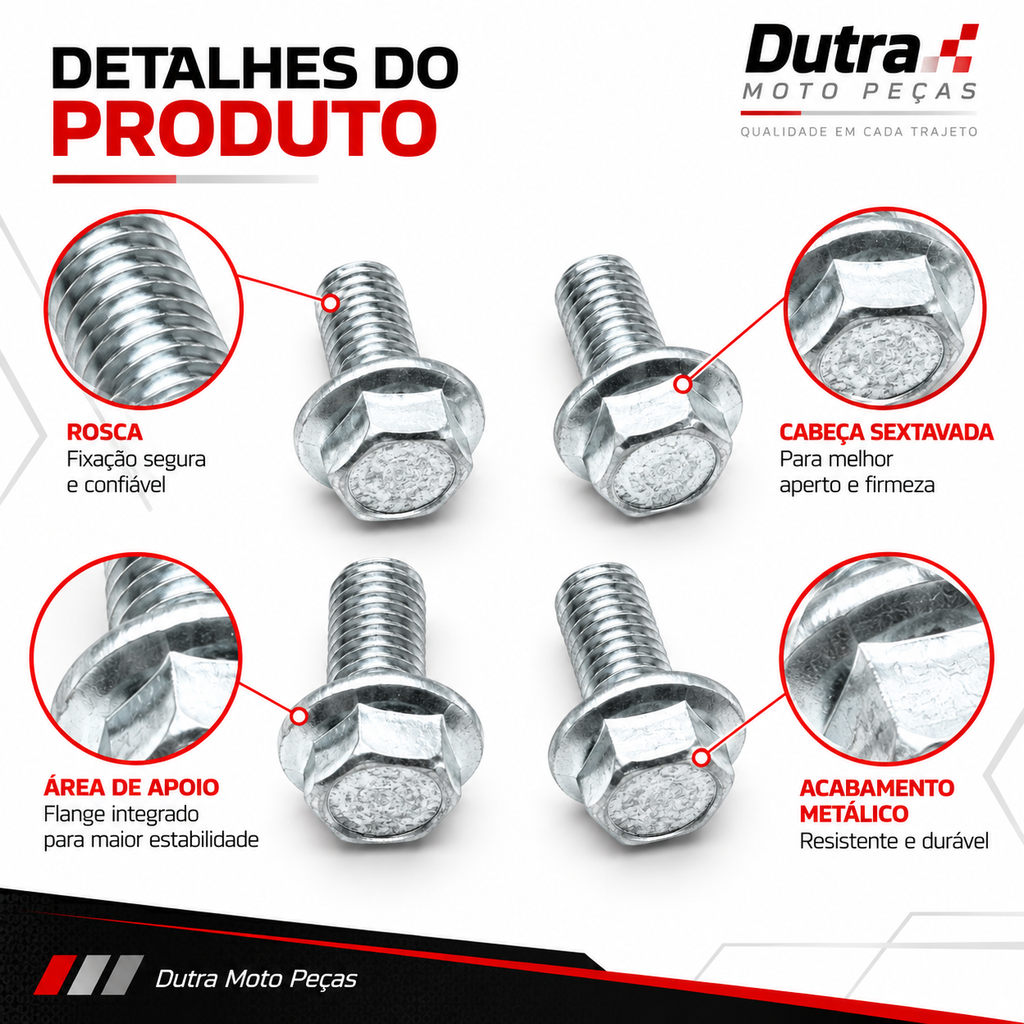 Kit Parafusos Estribo 4 Peças Fan 160